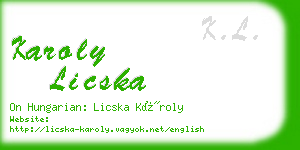 karoly licska business card